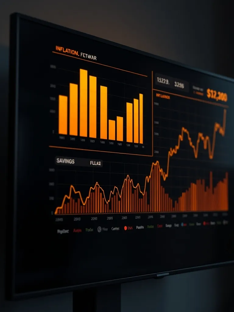 A professional financial data visualization on a screen, sho